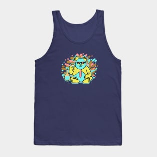 Colorful and happy drinking Panda Tank Top